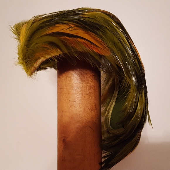 Accessories - Green and yellow feather fascinator Accessories - Green and yellow feather fascinator